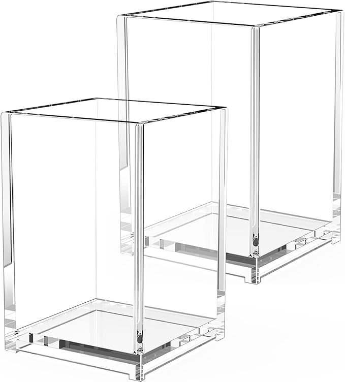 Acrylic Phone Stand for Desk & 2 Pack Plastic Pen Holder | Amazon (US)