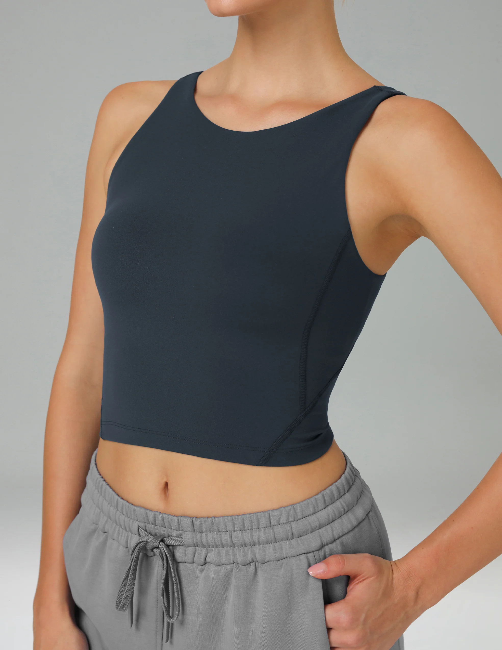 Dreamlux High Neck U-Back Workout Tank Top w/ Removable Padded Cups | Colorfulkoala