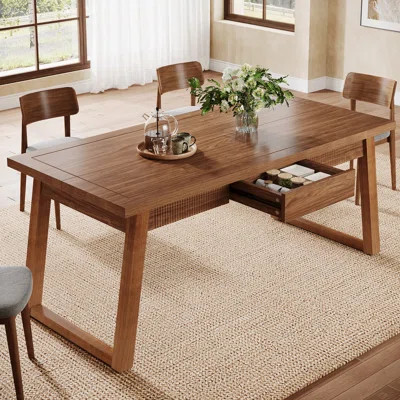 55" Wood Dining Table, Kitchen Dinner Table | Wayfair North America