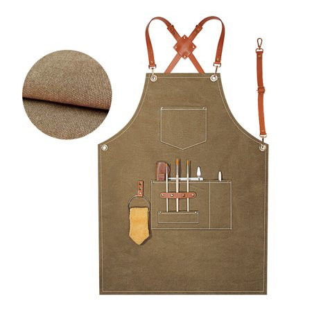 QUSENLON Utility Work Apron Canvas Apron Workshop Tool Apron with Adjustable Straps for B | Walmart (US)