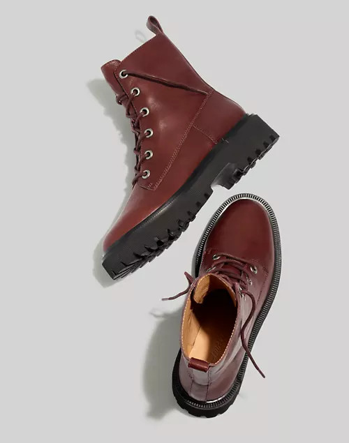 The Rayna Lace-Up Boot in Leather | Madewell