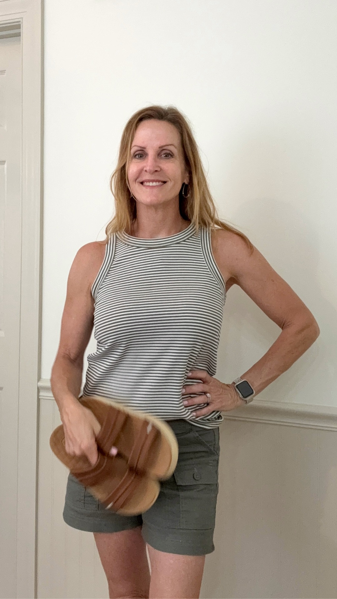 What a comfortable outfit for a hot summer day!  I grabbed this top from Loft and the shorts from Walmart.  And let’s not forget the sandals I wear every day from Hey Dude. 
***I’m wearing a large in the top, size 2 in the shorts and size 7 in the sandals.

#LTKSaleAlert #LTKSeasonal #LTKOver40