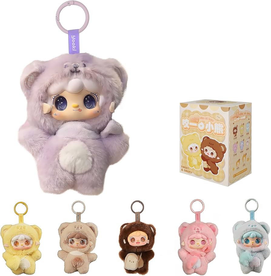 MTNSPTCR Yooki Take a Bite of Bear Series Plush Blind Box 1 PCS- Cute Vinyl Face Random Design Ac... | Amazon (US)