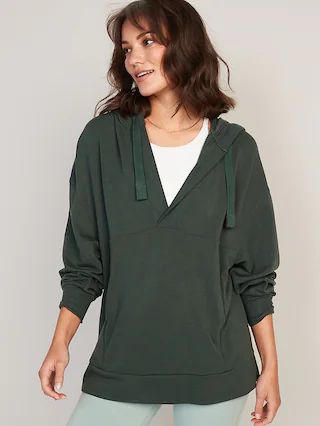 Live-In Cozy-Knit French-Terry Tunic Hoodie for Women | Old Navy (US)