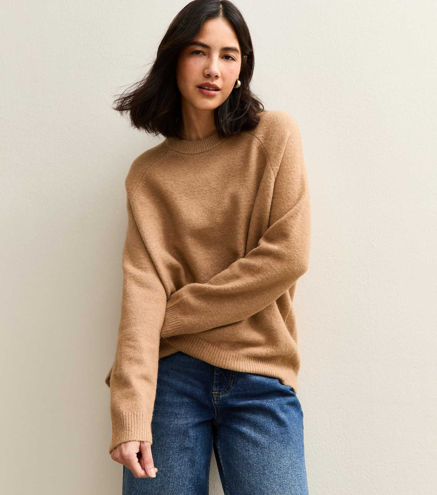 Camel Crew Neck Midweight Knit Jumper | New Look | New Look (UK)