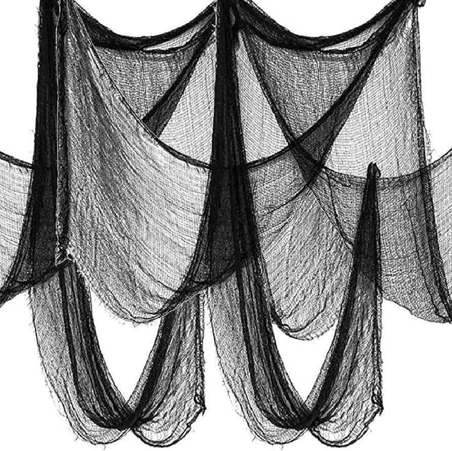 Yobbai 6 Pack Halloween Black Creepy Cloth 30X72 Inch Spooky Fabric Cloth for Haunted House Creep... | Amazon (US)