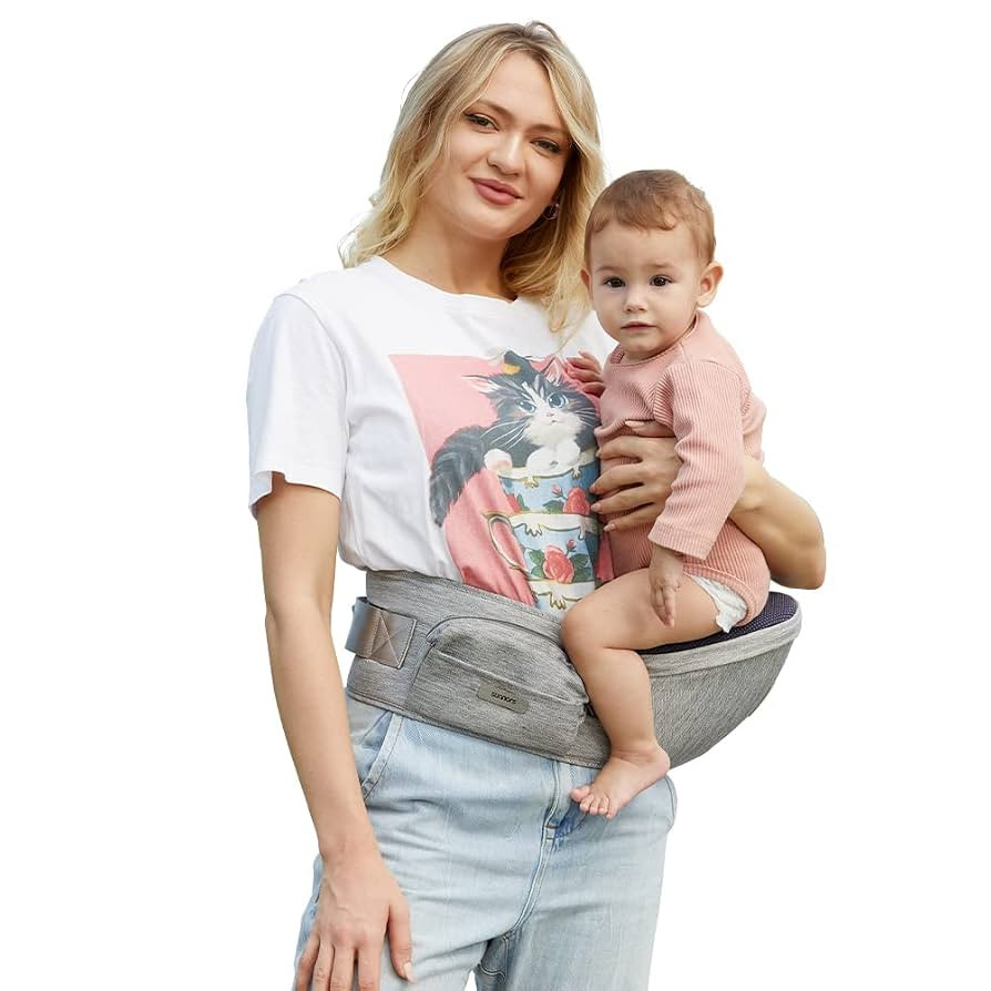 Baby Carrier with Adjustable Strap and Pocket, Ergonomic Hip Holder for Newborns & Toddlers (Ligh... | Amazon (US)
