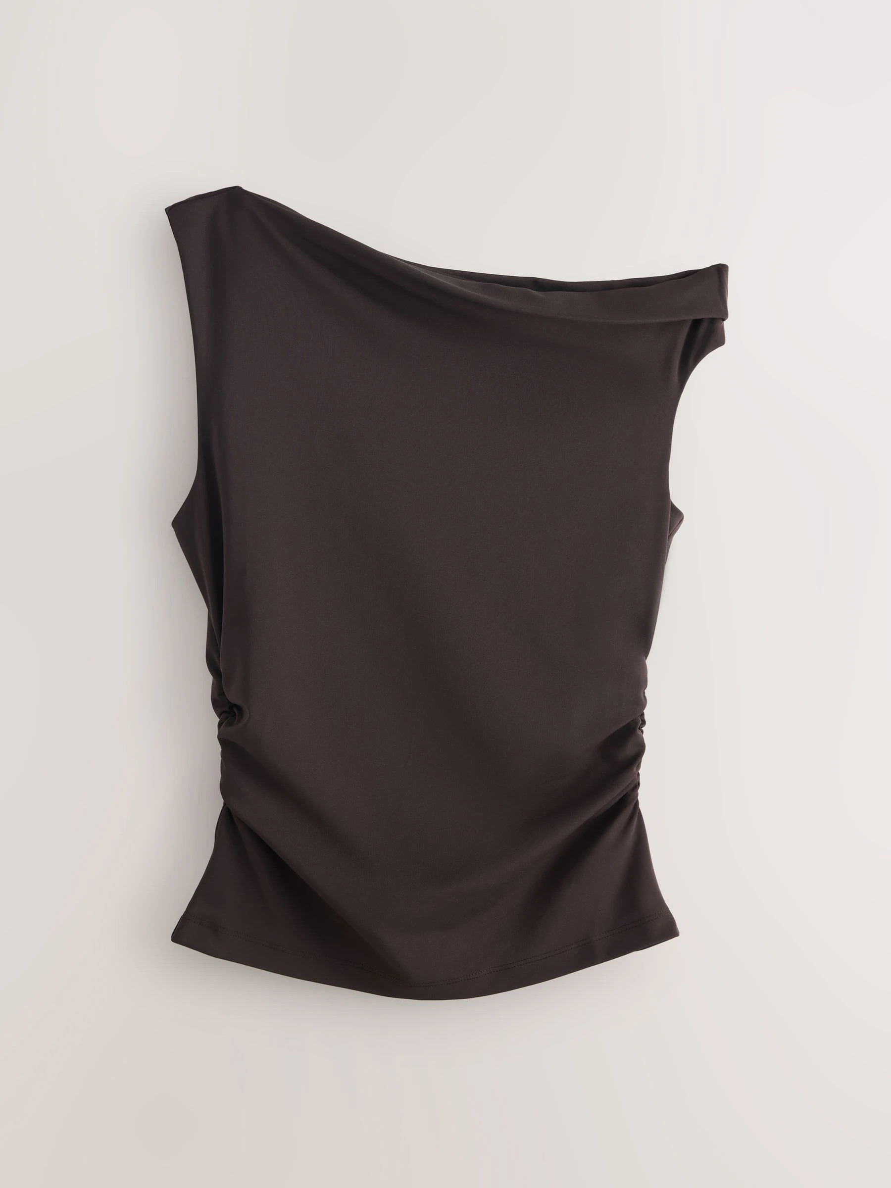 Next Chocolate Brown Asymmetric Sleeveless Drape Top | Next US