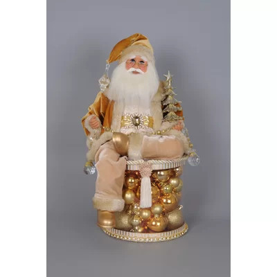 Christmas Lighted Golden Shine Santa Figurine | Wayfair North America