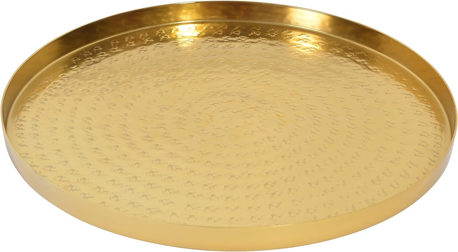 Walbrook Round Gold Tray, 13" - Gold Serving Tray, Luxury Decorative Tray, Coffee Table Tray, Gol... | Amazon (US)