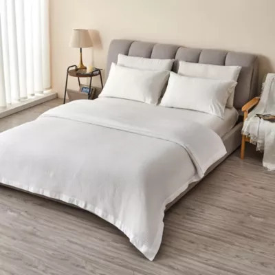 Premium Comforts 100% Cotton Waffle Weave Blanket, White, Twin | Belk