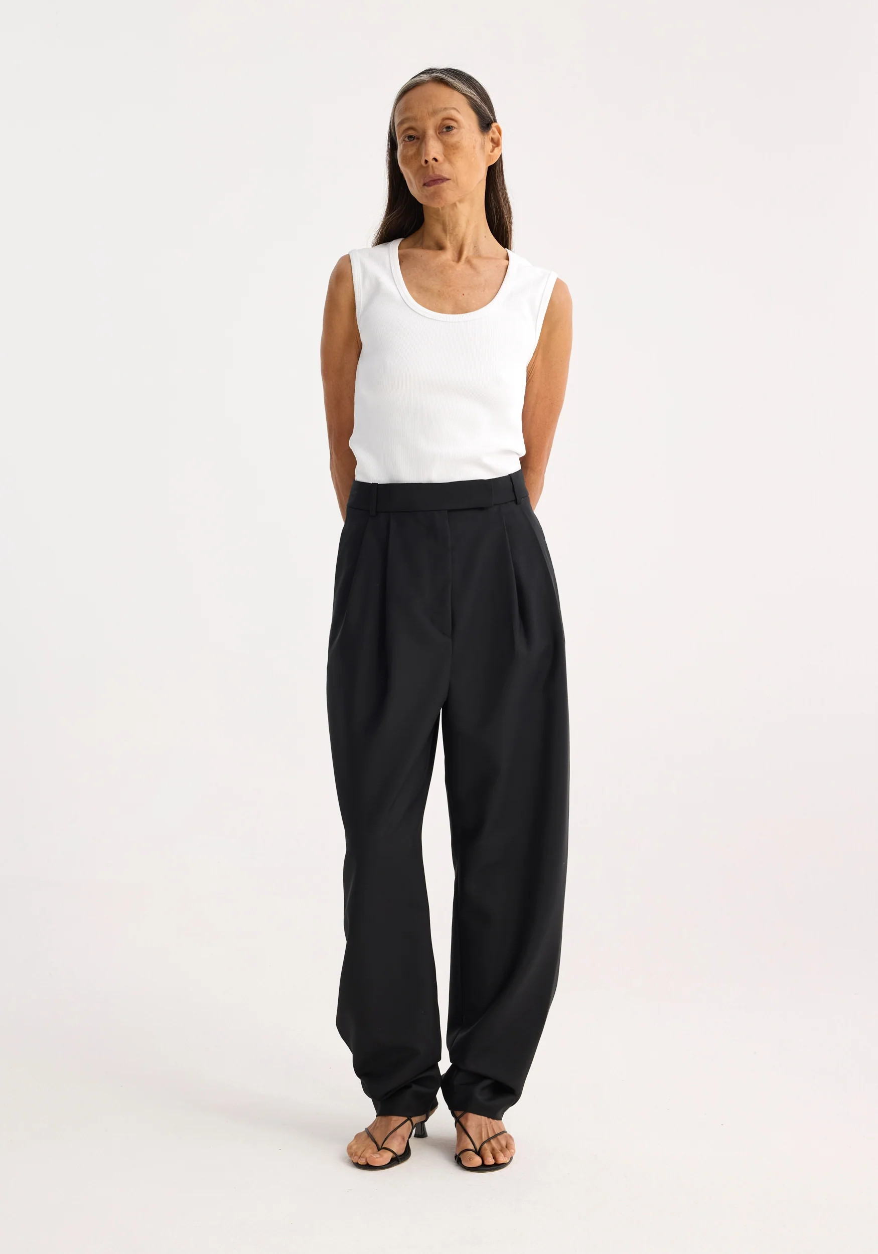 rib tank top | optic white | Rohe