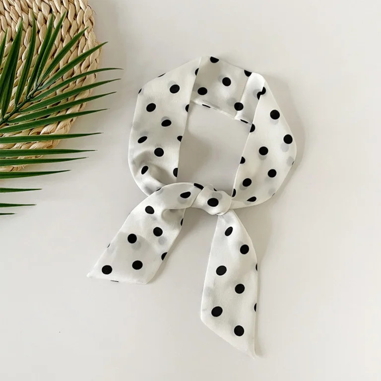 IYYVV 50S Skinny Silky Scarf Polka Dots Waistband Long Narrow Lightweight Neckscarf Bag Handle Ac... | Walmart (US)