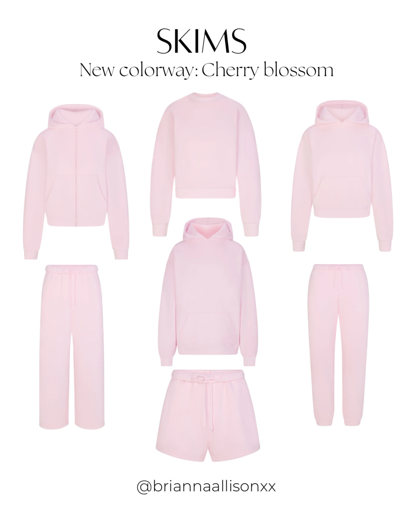 Skims new colorway released, cherry blossom, and it’s sooo good💗 I’m ordering the cotton fleece classic crewneck in a medium, for an oversized fit, and a small in the cotton fleece classic joggers. Normally I’m not a pink girl, but this is too good to pass up! Skims is so so comfortable!

Loungewear, hoodies, sweatshirt, zip up, sweat pants, sweat shorts

#LTKSeasonal #LTKfindsunder100 #LTKtravel