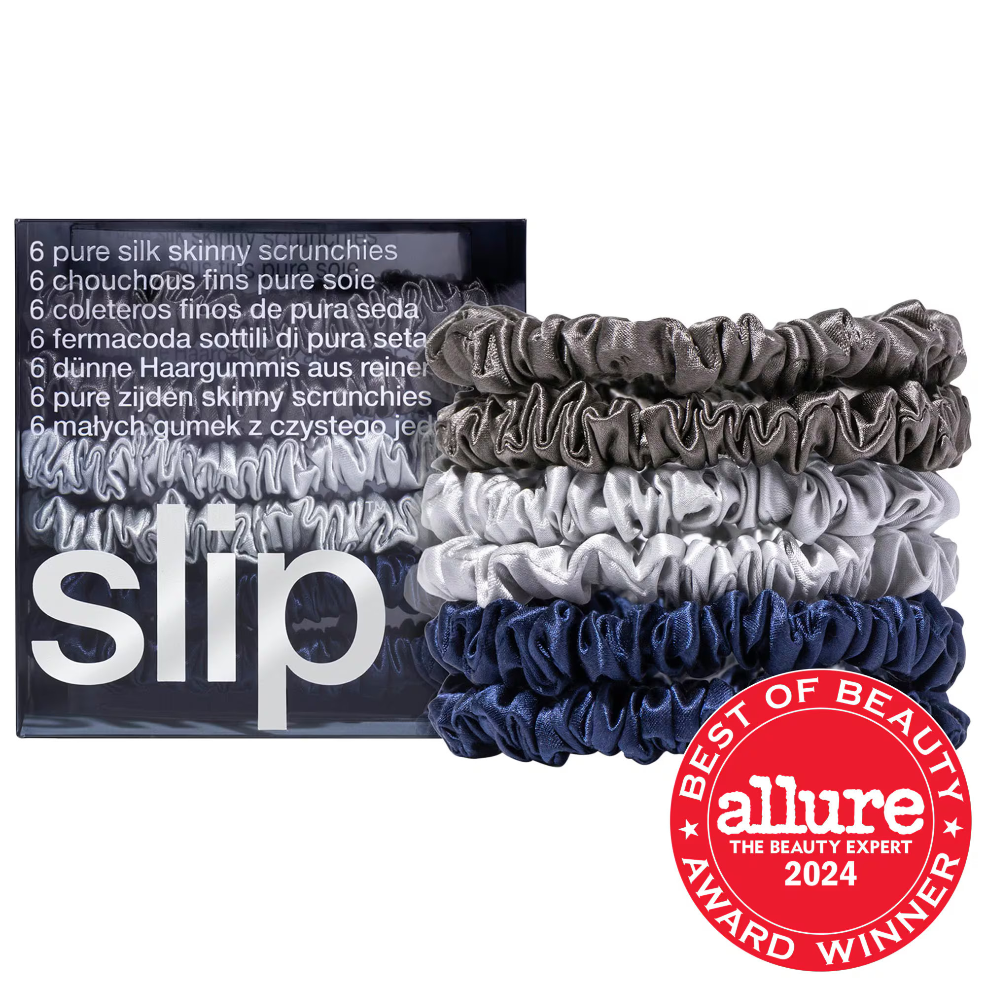 Small Slipsilk Scrunchies - 6 pack Silver, Charcoal, Navy | Sephora (US)