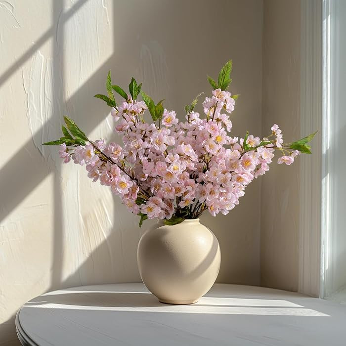 10PCS Fake Cherry Blossom Flowers Flower Decor Fall Floral Arrangement Peach Flowers Cherry Bloss... | Amazon (US)
