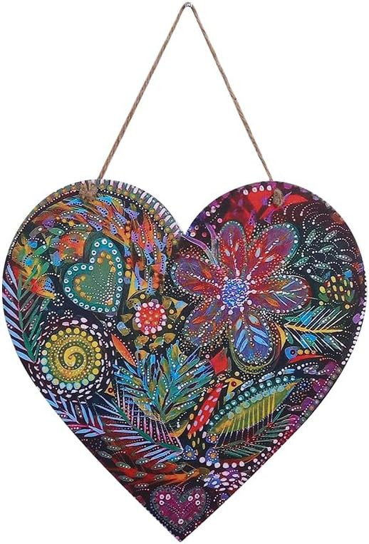 FKKA Front Porch Decor Farmhouse, Harvest Garden Wall Art, Metal Heart Wall Decor For Bedroom, Ea... | Amazon (US)