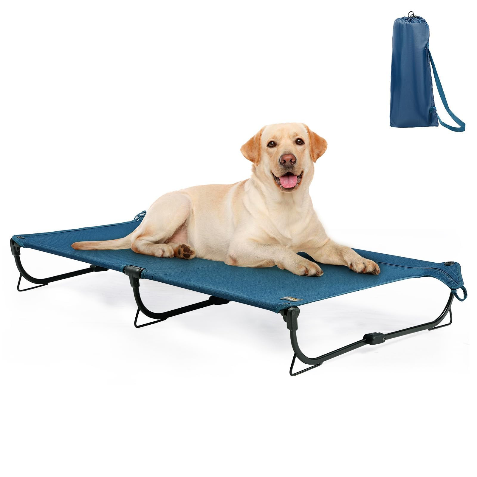 Folding Raised Dog Cot, Large Outdoor Elevated Dog Bed, Cooling Chew Proof Pet Cots Bed, Portable... | Amazon (US)