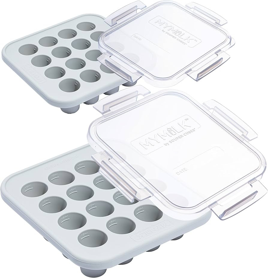 Souper Cubes MyMilk 1/2 oz. Silicone Breast Milk Freezer Trays, Each Food-Grade Silicone Tray Hol... | Amazon (US)