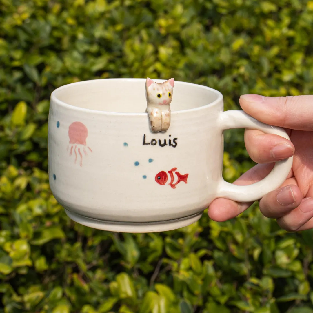 Custom Pet Mug, Handmade Ceramic Coffee Mug, Personalized Cat Mug, Pet Birthday Gift, Birthday Gi... | Etsy (US)