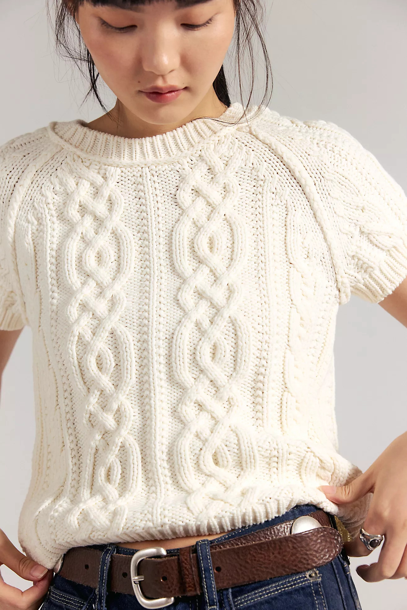 Bubblegum Cable Knit Pullover | Free People (Global - UK&FR Excluded)