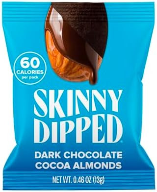 SkinnyDipped Dark Chocolate Cocoa Almonds, Healthy Snack, Plant Protein, Gluten Free, 0.46 oz Min... | Amazon (US)