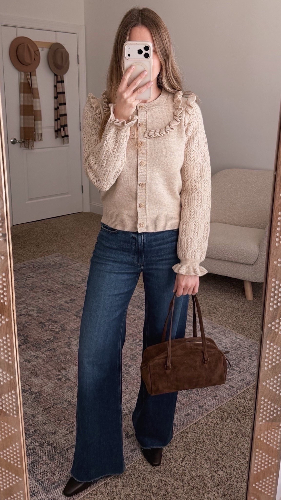 This ruffle cardigan might be my favorite find of the season. I’ve been pairing it with dark denim and boots for a polished but cozy fall look that feels feminine without trying too hard.

fall outfits, ruffle cardigan, dark wash jeans, fall fashion for women, casual fall outfit, neutral fall outfit, cozy fall style, denim outfit ideas, autumn wardrobe, classic fall look

#LTKOver40 #LTKHoliday #LTKmomlife