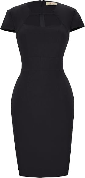 GRACE KARIN Womens Vintage Pencil Work Dress Short Cap Sleeve 1950s Bodycon Dress CL007597 | Amazon (UK)