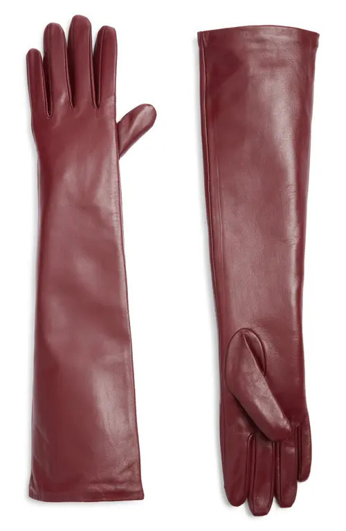 HIGH HEEL JUNGLE Florence Leather Opera Gloves in Burgundy at Nordstrom, Size Small | Nordstrom