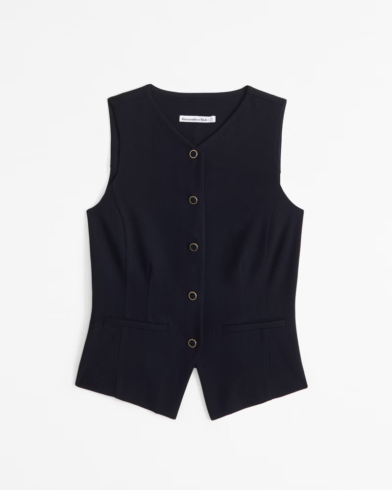High-Neck Tailored Vest | Abercrombie & Fitch (UK)