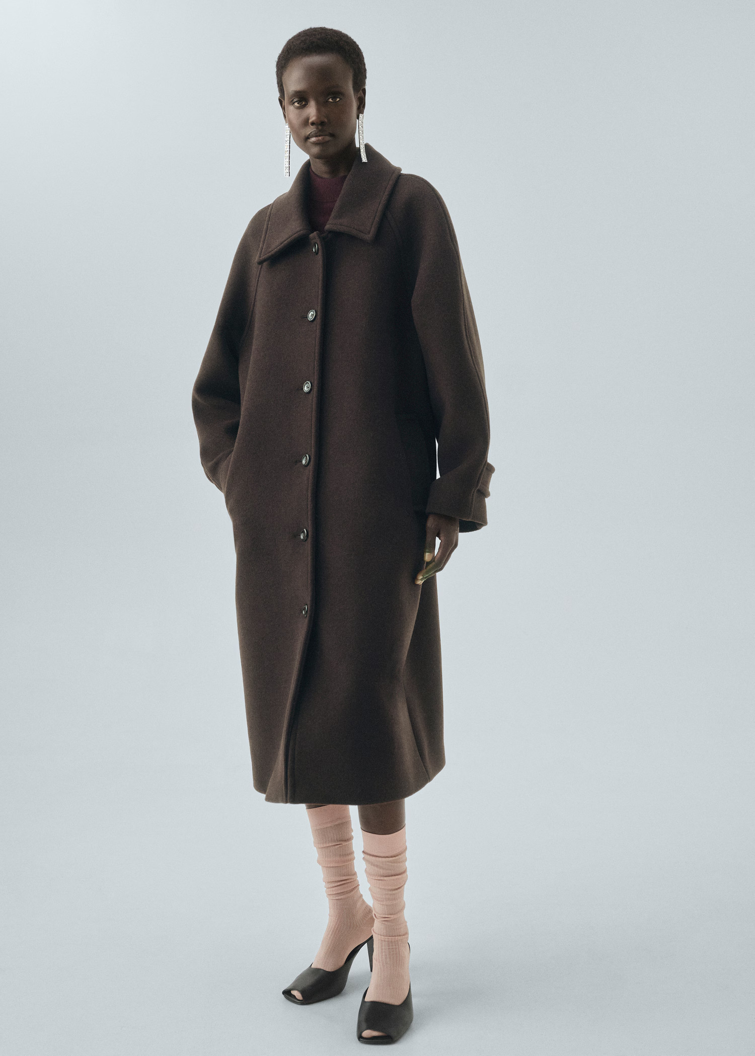 Buttoned wool coat - Women | MANGO USA | Mango (US/MX/AU)