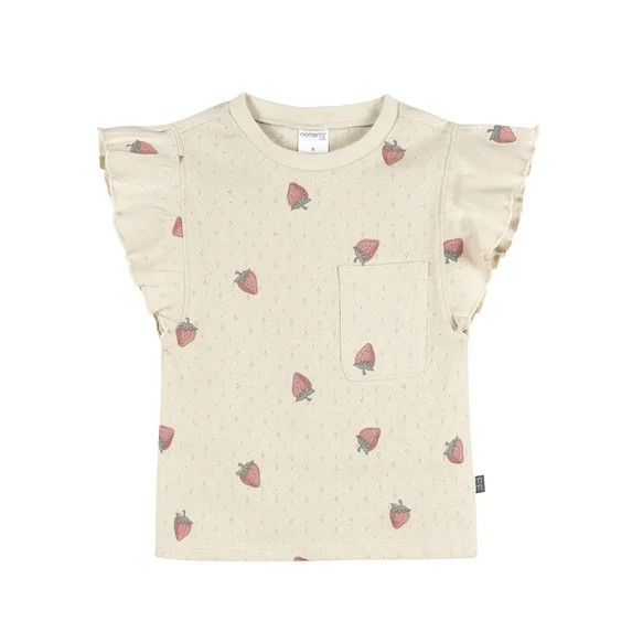 Modern Moments by Gerber Baby and Toddler Girl Pleated Ruffle Sleeve Top, Sizes 0/3 Months - 5T | Walmart (US)