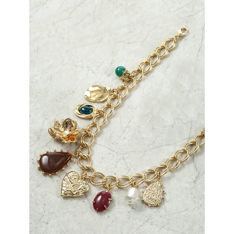 Time and Tru Multicolored Charm Necklace, 1 Piece | Walmart (US)