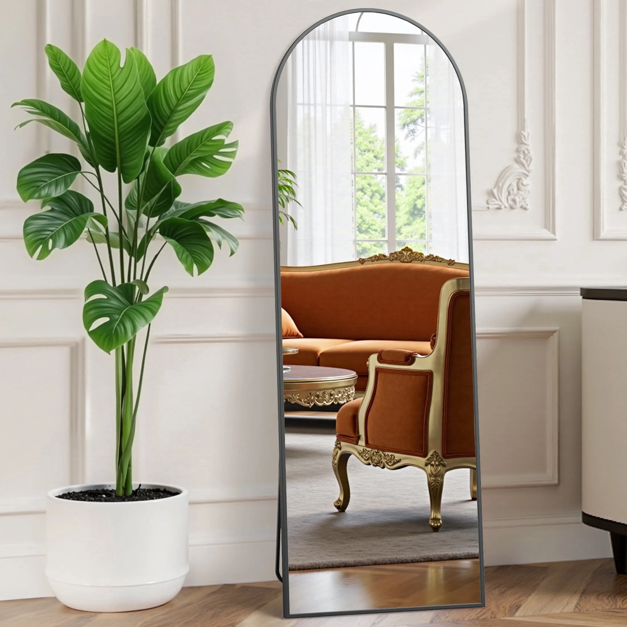 EDX Arched Full Length Mirror 59 x16 Full Body Mirror Rectangle Free Standing Wall Mounted Leaning Hanging Floor Mirrors Black | Walmart (US)