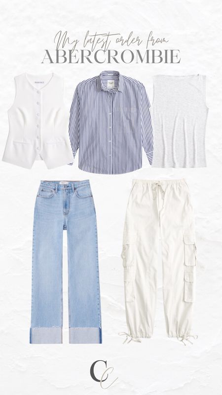 My latest Abercrombie order for spring! I ordered a small in both tops, M in button up for an oversized fit, 26L in jeans and S in cargo pants. 

#LTKSeasonal #LTKstyletip