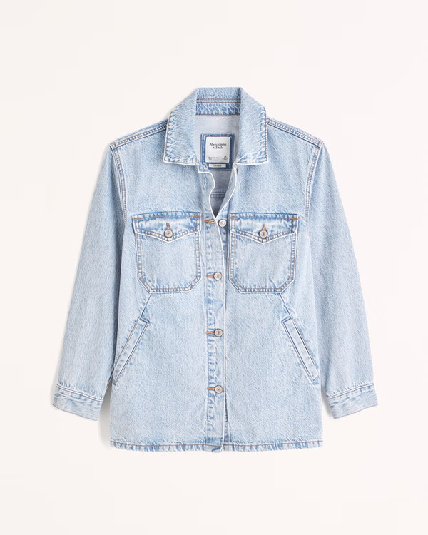 Oversized Denim Shirt Jacket | Abercrombie & Fitch (US)