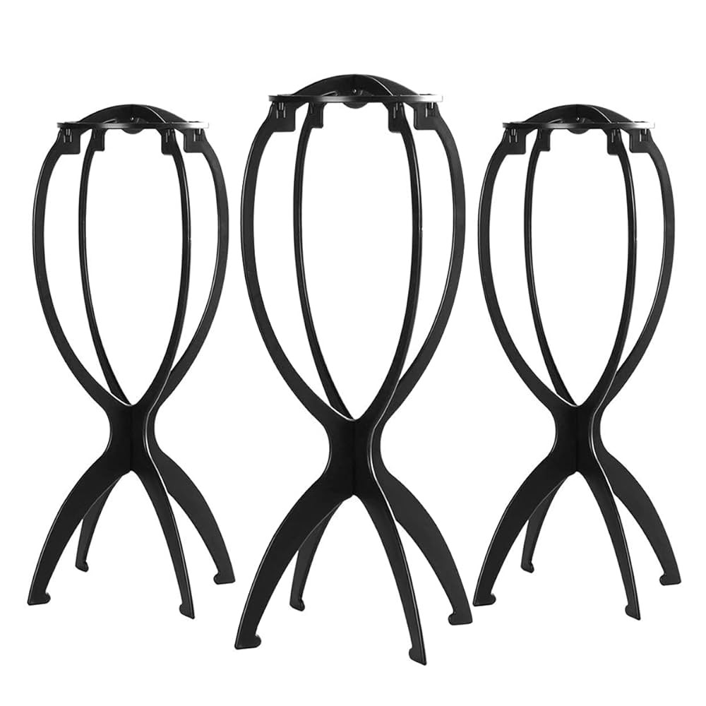 Dreamlover Wig Stand, Wig Head Stand, Wig Holder for Multiple Wigs, Black, 3 Pack | Amazon (US)