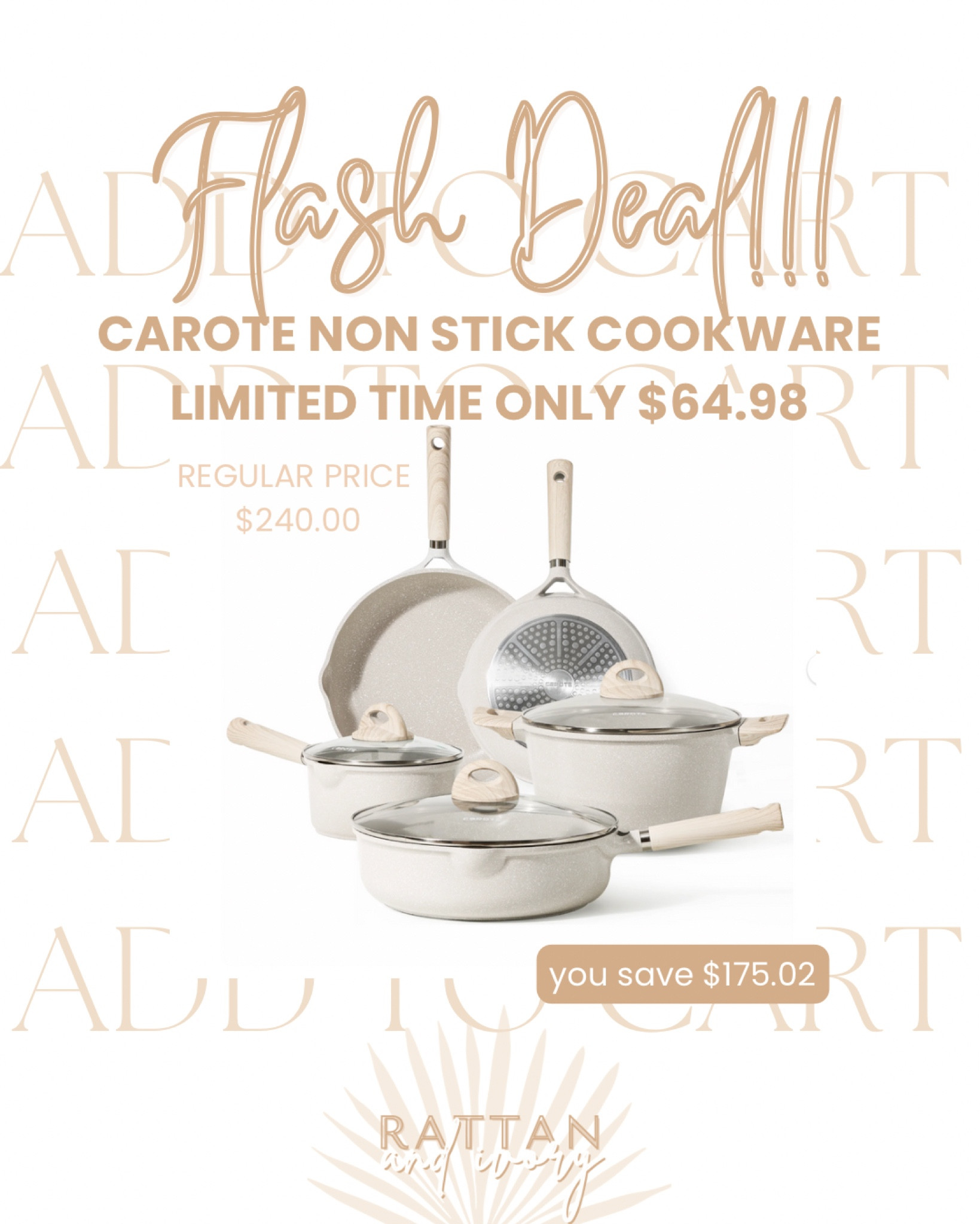 Super savings on non stick Carote cookware at Walmart right now!  Listed as a “flash deal” so no telling how long you have to save.  Other sale color combos are linked for your convenience.  

#LTKsalealert #LTKhome