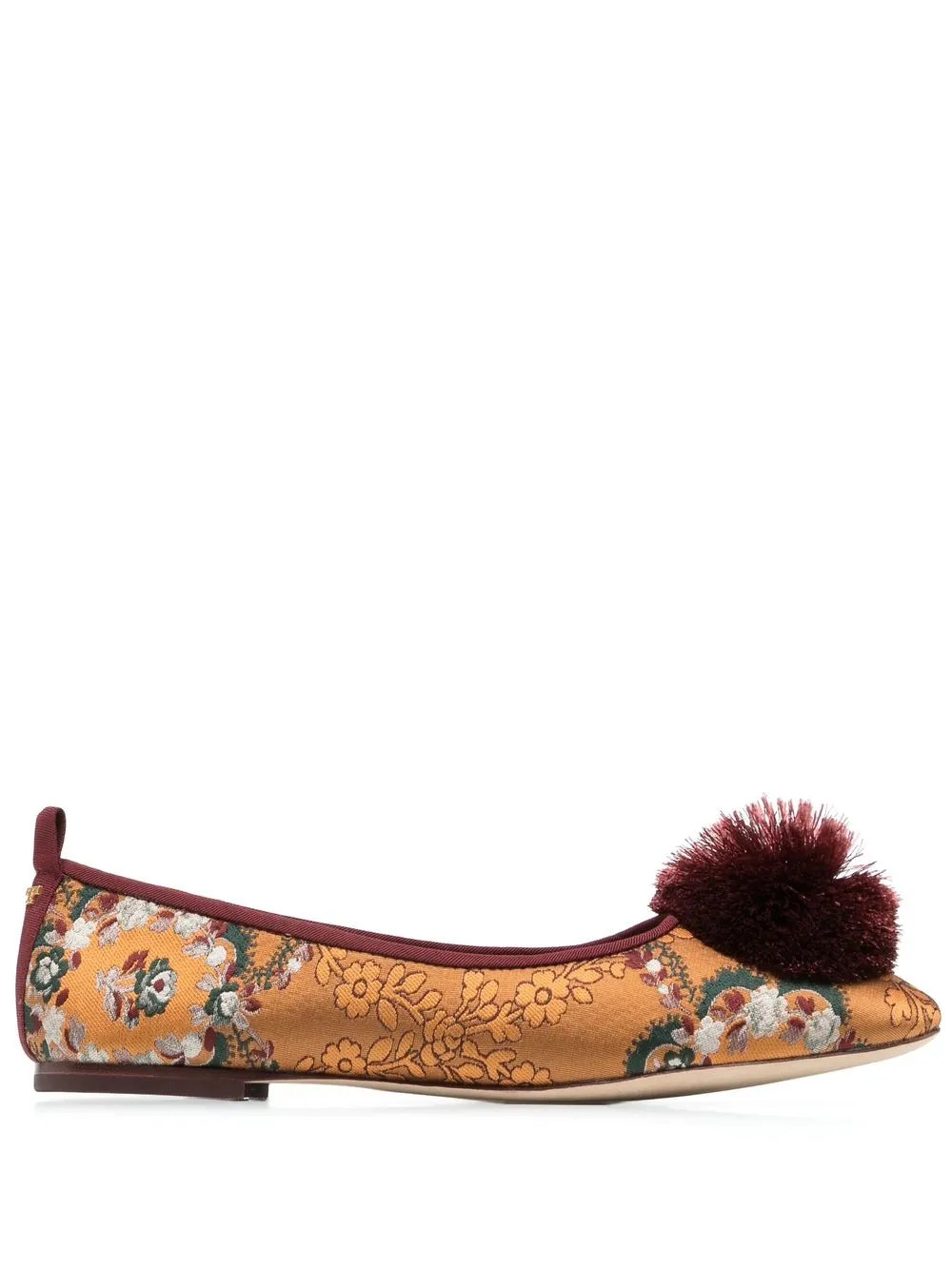 Tory Burch Pom pom-detail Ballerina Shoes - Farfetch | Farfetch Global