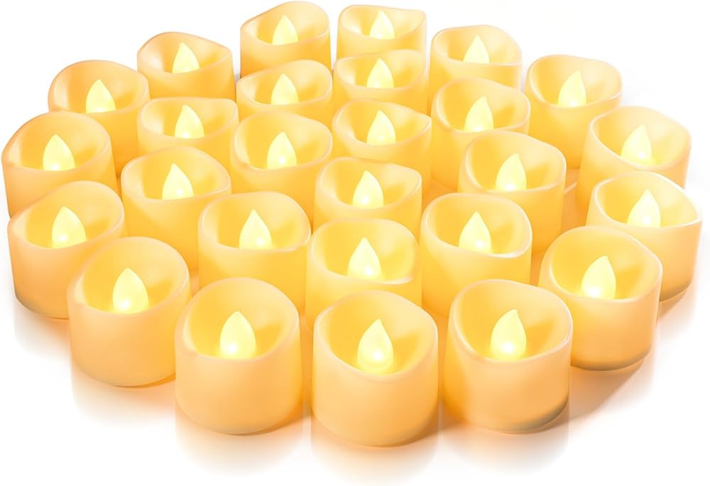 Homemory 24-Pack Flameless LED Tea Lights Candles Battery Operated, 200+Hour Fake Electric Candle... | Amazon (US)