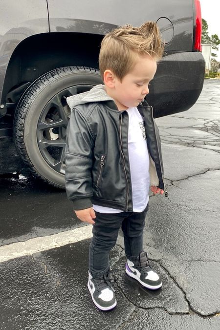 Baby toddler faux leather jacket. Kids leather jacket. Air Jordan. Kids fashion. Little boys clothing. Fall haul. Fall fashion. Boymom  

#LTKfamily #LTKbaby #LTKkids
