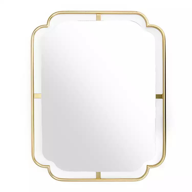 New! Avery Gold Scalloped Corner Wall Mirror | Kirklands
