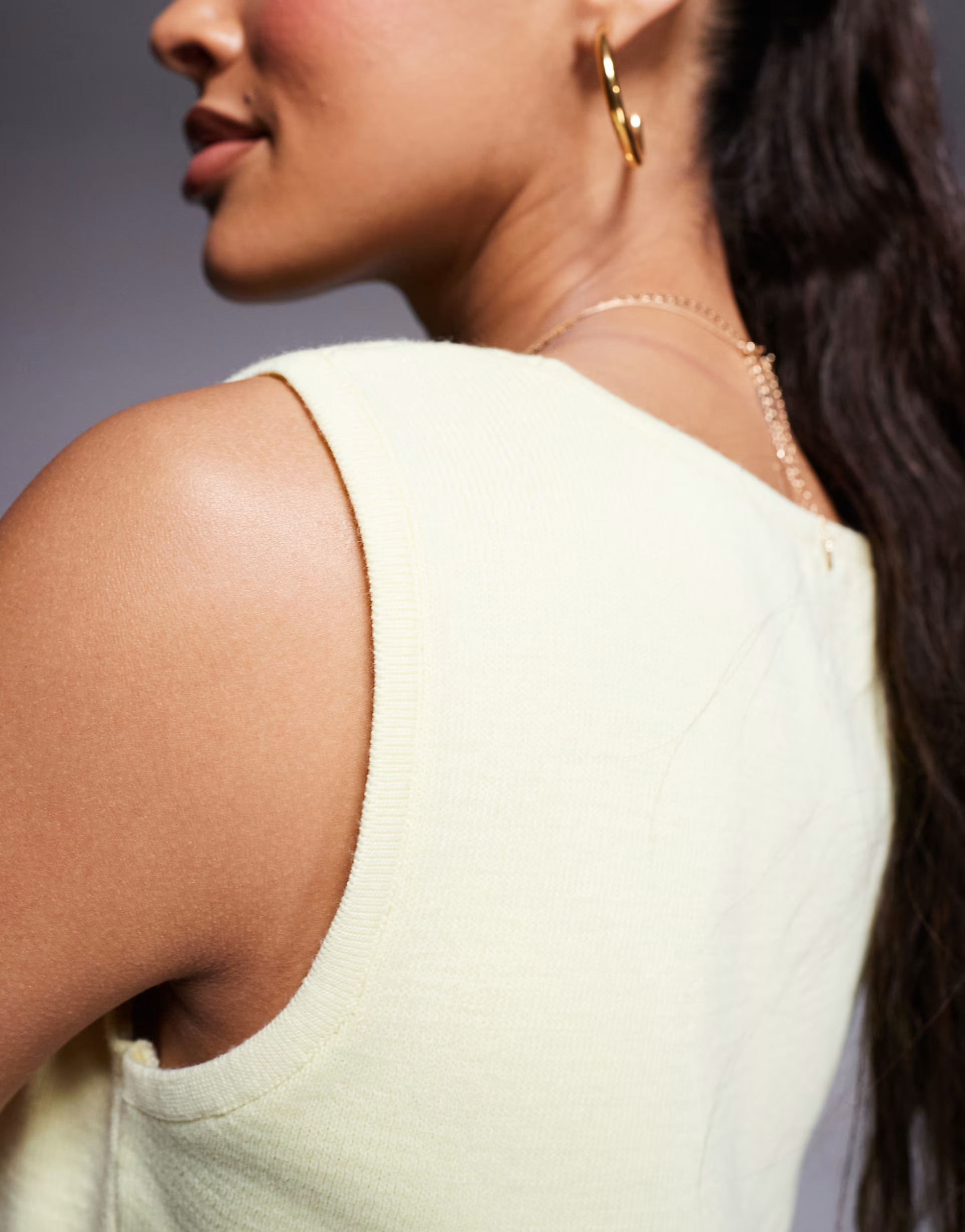 ASOS DESIGN compact knit slash neck top co-ord in buttermilk yellow | ASOS (Global)