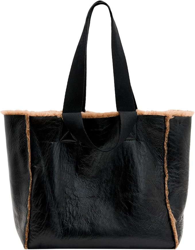 AllSaints IZZY Shearling Tote, Brown | Amazon (US)