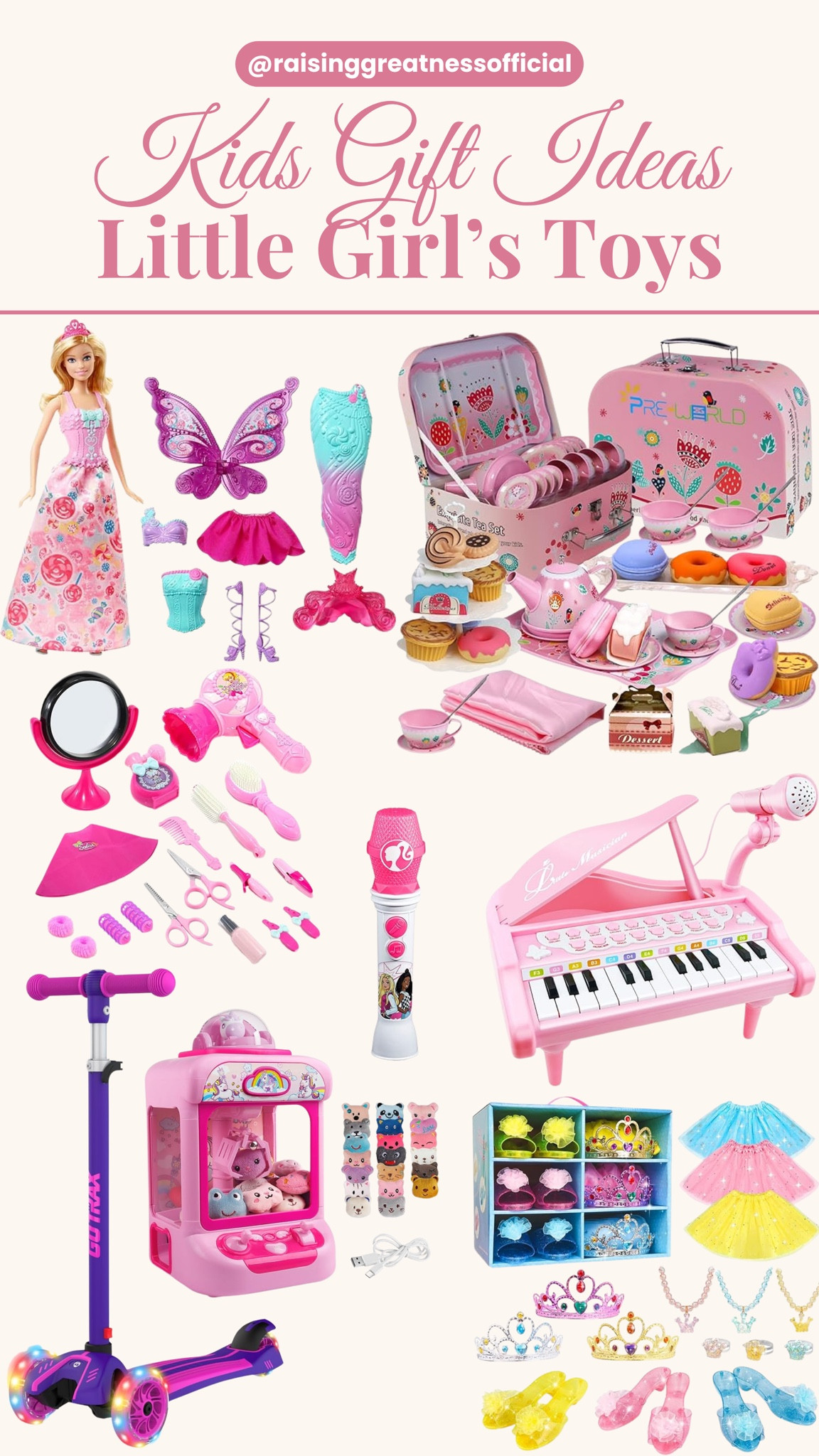 Explore a charming array of gift ideas for little girls! From princess dress-up sets to hair salon toys and pink piano keyboards, there's something to spark every young imagination. Add a touch of outdoor adventure with LED lighted scooters and candy grabber machines. Find the perfect gift to make her smile! 🎁👧 #KidsGiftIdeas #LittleGirlsToys

#LTKkids