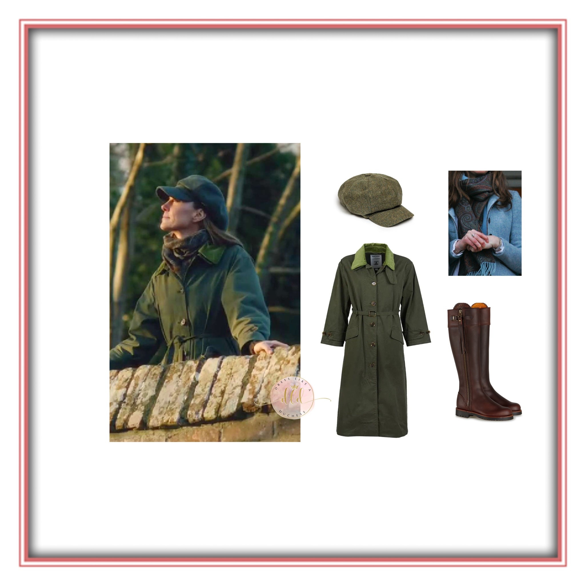 1/9/26 Kate Middleton in her Back to Nature video “Winter” for her 44th birthday wearing Barbour + Penelope Chilvers 