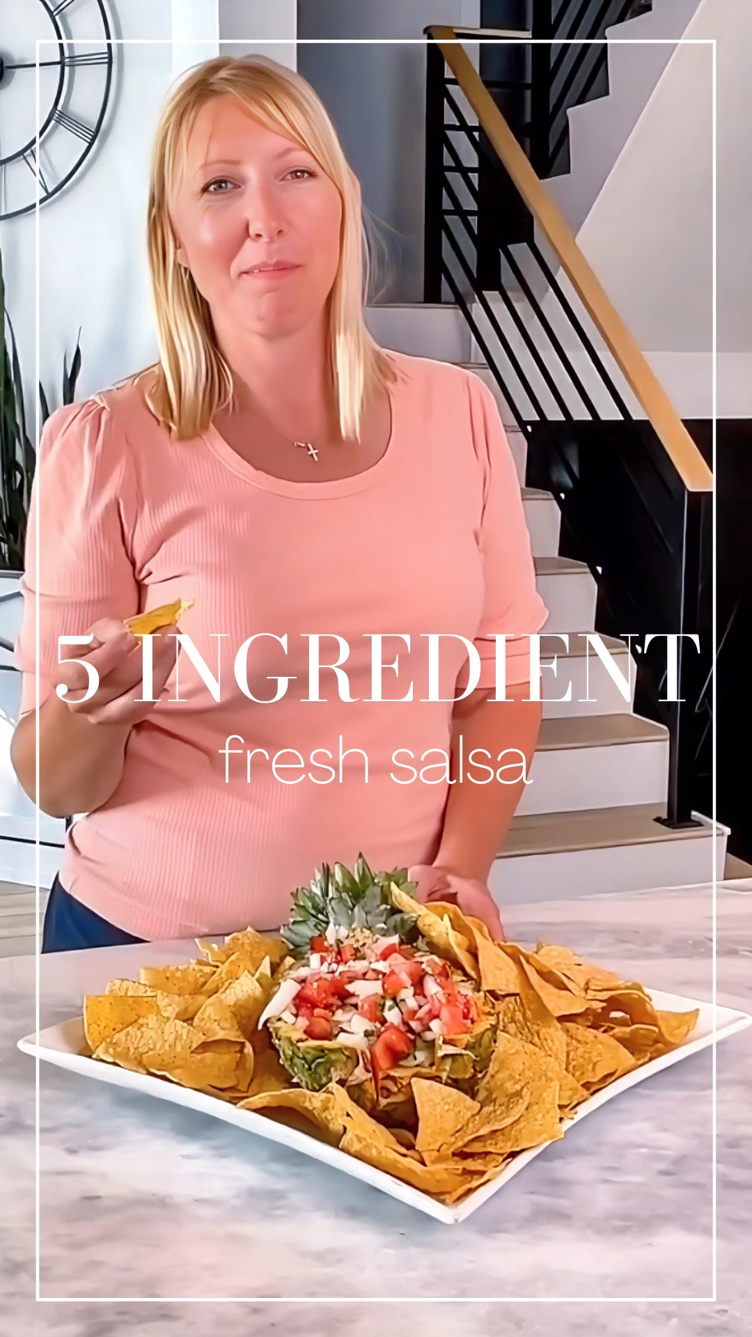 5 INGREDIENT SALSA - the freshest salsa you'll ever have! 

This will be the easiest and freshest salsa you’ll ever make. Let me know what you think in the comments. It’s so good, I can eat it by the spoonful 🫣 🍅 

Ingredients:
-3-4 Tomatos
-1 Bunch of Cilantro 
-1 1/2 Sweet Onion
-3-4 Limes 
-2 Spoonfuls of Minced Garlic
-Optional Salt & Pepper to Taste
-Optional jalapeño 

#LTKHome #LTK #howto #salsalovers #homemade #EasyRecipe #Salsa

#LTKVideo #LTKparties #LTKhome