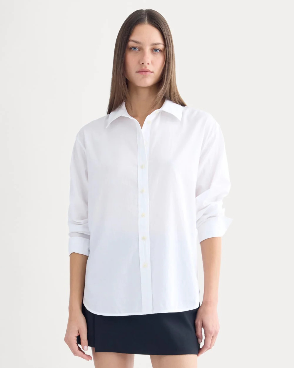 Everlane Everyday Shirt, Silky Cotton, White, Size XXS | Everlane