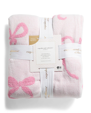 Beautiful Bows Feather Knit Blanket | TJ Maxx