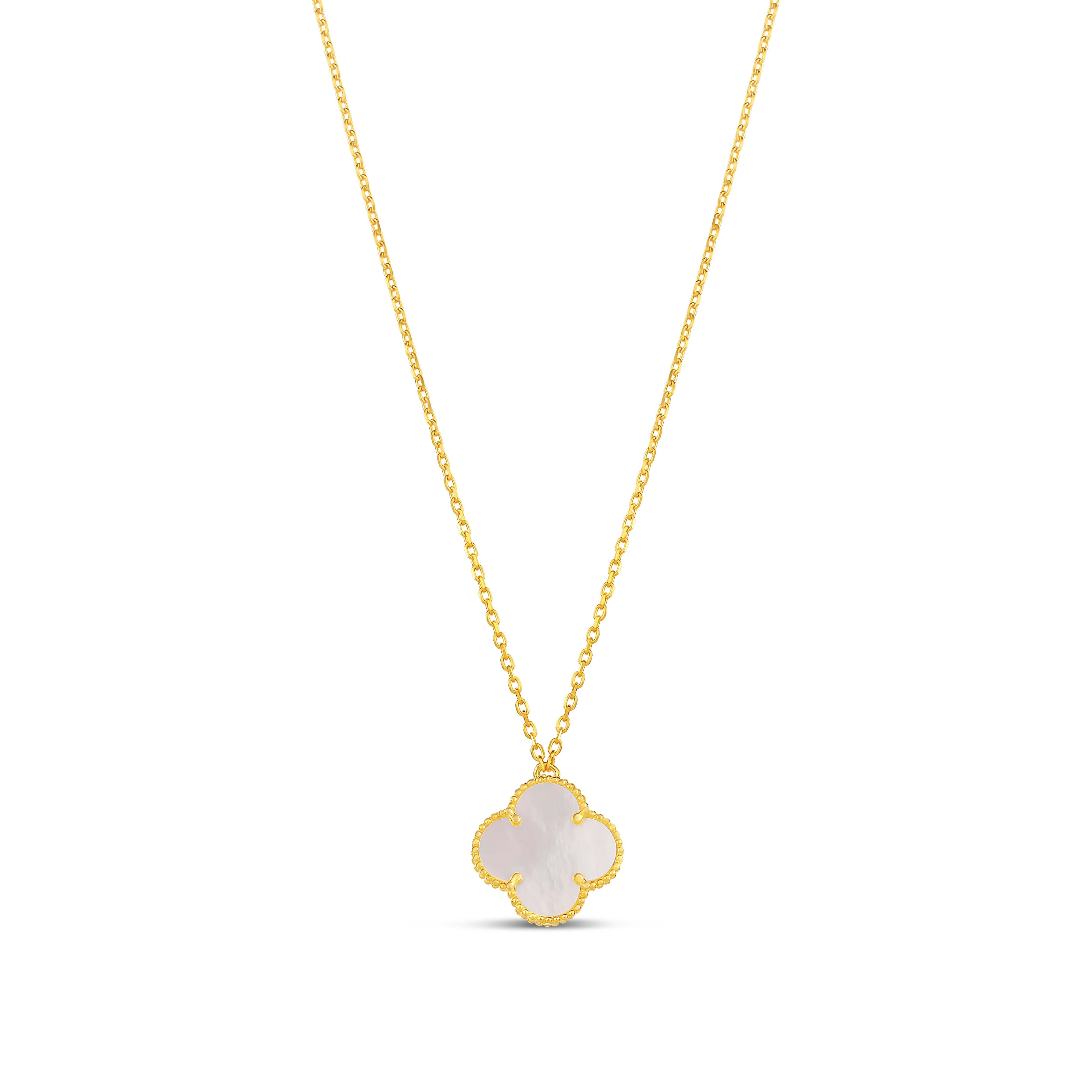 SHYMI Flower Pendant Necklace - .925 Sterling Silver, 14k Gold-Plated - Rhodium Plated, Black Onyx & Mother of Pearl, Adjustable Chain | Shop Simon